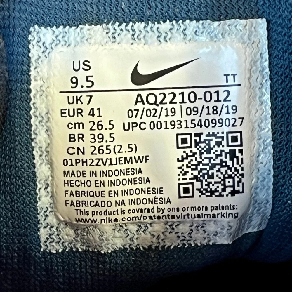 Nike Air Zoom Pegasus 36 Black Purple Blue Running Shoes AQ2210-012 Womens 9.5